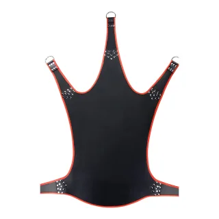 Sling Leder mit roter Paspel und 5 Punkten Schwarz 113 cm