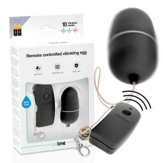 Vibro-Ei Online mit Fernbedienung Schwarz 6 x 3,4 cm