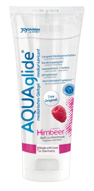 Joydivision AQUAglide Gleitgel auf Wasserbasis mit Himbeer-Duft und -Geschmack 1...