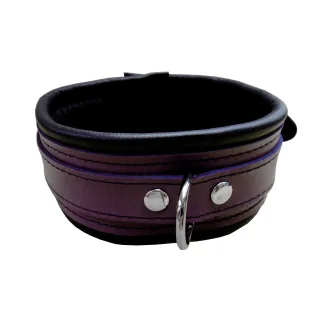 Leder Halsband - Lila / Schwarz