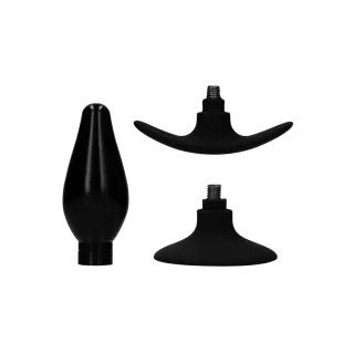 Analplug-Set austauschbar rund groß Schwarz 8,5 x Ø 3,5 cm