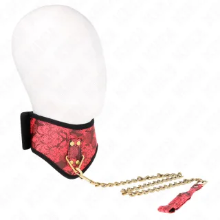 Fetisch-Toy KINK Halsband Scandal aus Brokat Rot 44 x 10 cm