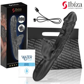 Rabbit-Vibrator Ibiza Technology mit Klopfarm Schwarz