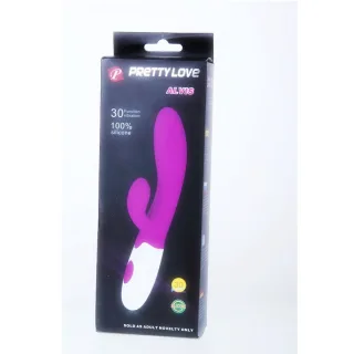 Rabbit-Vibrator Alvis mit zwei Motoren und 30 Rhythmen Fuchsia 20 x 3,5 cm