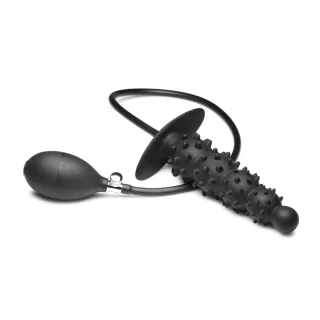 Analplug Master Series Ass Puffer Aufblasbar mit Noppen Schwarz 19,7 x 5,1 cm