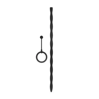 Penisring-Set aus Silikon mit Plug Schwarz