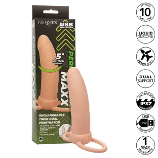 Strap-on Maxx Thick Dual Penetrator Natur 14 x 3,2 cm