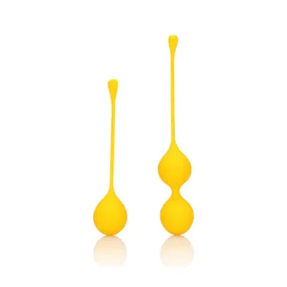 Liebeskugeln Trainings-Set aus Silikon Gelb 4 x Ø 3 cm