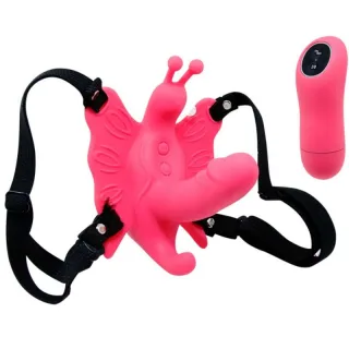 Strap-on Schmetterling Ultra Passionate mit Fernbedienung Rosa