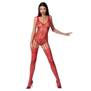 Bodystocking Passion Woman mit Blumenmuster Rot Einheitsgröße