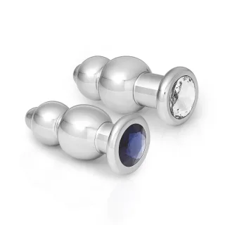 Lustvoller Analplug aus Edelstahl in verschiedenen Farben und Gr??en Gr. XL blau