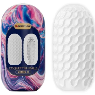 Masturbator Venus-X Coquettish Balls mit zwei Öffnungen Weiß