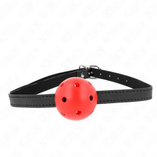 Fetisch-Toy KINK Knebel Simplicity mit rotem Ball und Luftlöchern Rot 4,5 cm