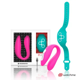 Paarvibrator Watchme Dual Pink mit Uhr Türkis