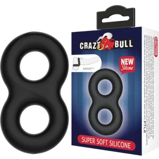 Penisring doppelter Unendlichkeitsring Silikon Schwarz 1,9 cm