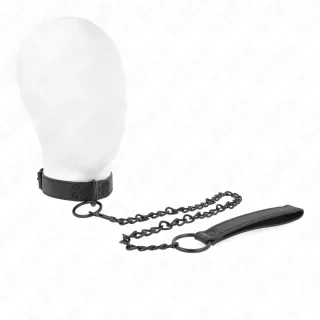 Fetisch-Toy KINK Halsband mit schwarzen Beschlägen Schwarz 54 x 3 cm