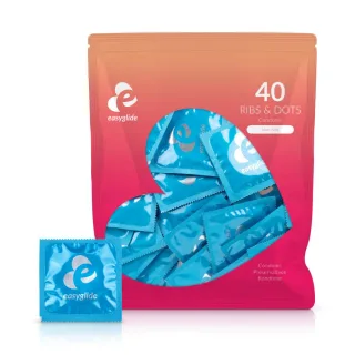 EasyGlide - Ribs and Dots Kondome - transparent - 40 Stück