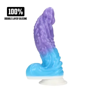 Dildo Galactic Hydra Silikon Violett/Weiß 16 x Ø 5 cm