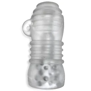 Masturbator Jackt genoppt gerippt Durchsichtig 13 cm