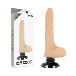 Realistischer Vibrator Base Cock 2-in-1 mit Fernbedienung Natur 18,5 x 4 cm