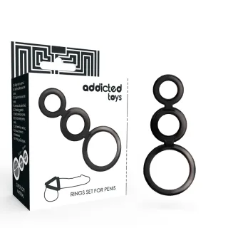Penisring-Set 3-teilig Schwarz bis 5 cm