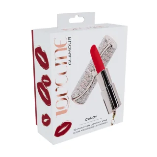 Lippenstift-Vibrator Candy mit 4 Aufsätzen Rosa