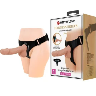 Strap-on Jerry Universal-Harness mit Dildo Natur 21,8 cm