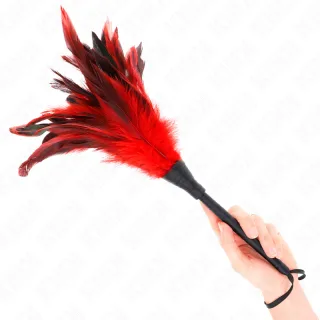 Fetisch-Toy KINK Federkitzler aus Hahnenfedern Rot 36 cm