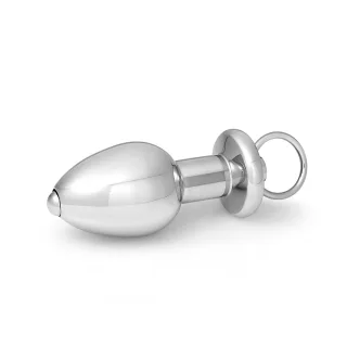 Hochwertiger Edelstahl-Analplug mit Verschluss und Schraubgewinde in Gr.L, ? 50 mm