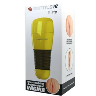 Masturbator Kitty mit Vagina-Öffnung Gold 20,5 x 8,6 cm