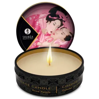 Massagekerze Shunga Mini Caress by Candlelight Rosen 30 ml