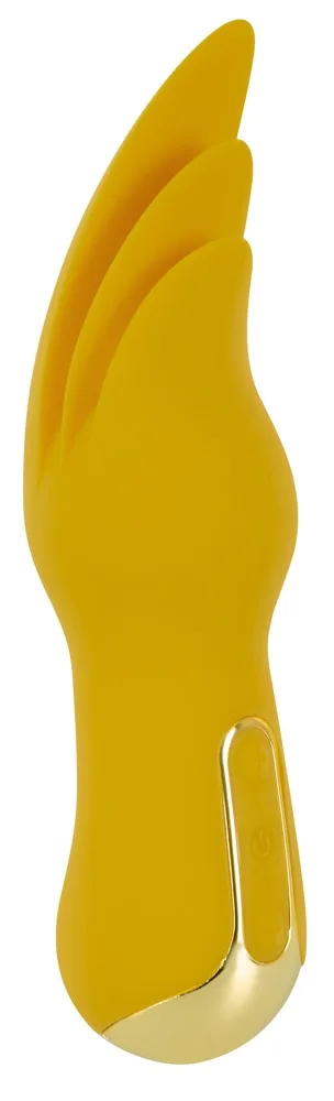Zungenvibrator mit 3 flexiblen Flatter-Spitzen Gelb