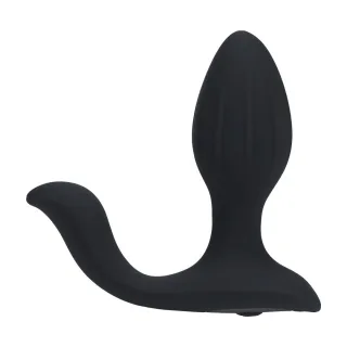 Analvibrator aus Silikon mit Rotation und Hodenstimulator Schwarz