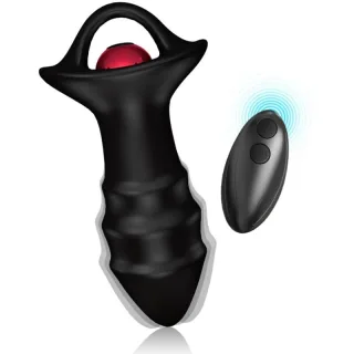 Analplug Kylin mit Vibration Schwarz 10 x 3,2 cm
