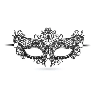 Maske Mystica aus Spitze Schwarz 9 cm
