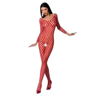 Bodystocking Passion Woman langarm mit Waben Rot Einheitsgröße