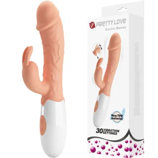 Rabbit-Vibrator Easter Bunny mit realistischem Schaft Natur 19,2 x 3,3 cm