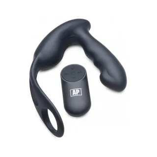 Prostata-Massager mit Harness und 7 Geschwindigkeiten Schwarz 9,4 cm