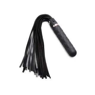 Dildo Vibra-Lasher vibrierend mit Flogger Silikon Schwarz 13,3 cm