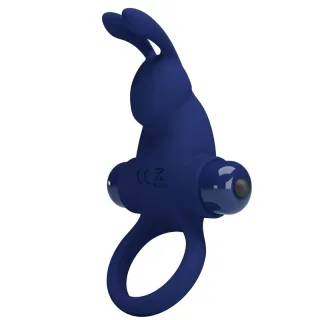 Penisring Jiro mit Hasenohren und 10 Modi Blau