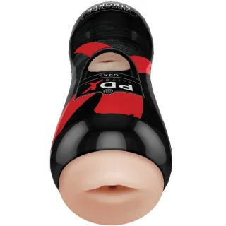 Masturbator PDX Elite Oral-Stroker mit Vibrationskugel Natur