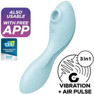 Vibrator Curvy Trinity 5 Air Pulse mit App Blau
