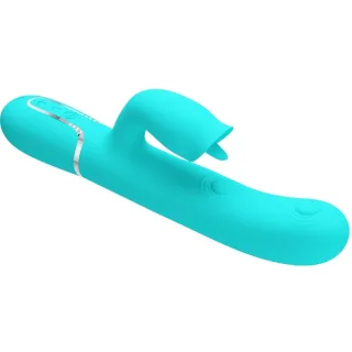 Rabbit-Vibrator mit Zungenarm und 7 Leckmodi Türkis 22,8 x 3,4 cm