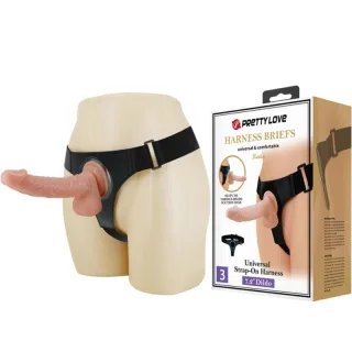 Strap-on Kevin Harness-Slip mit Dildo Natur 18,3 cm