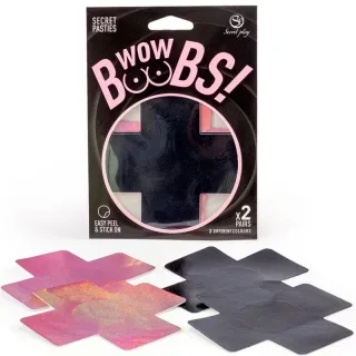 Nippelpasties Kreuze Rosa und Schwarz Zwei Paare