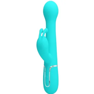 Rabbit-Vibrator Dejon 3-in-1 mit Stoß- und Drehfunktion Türkis