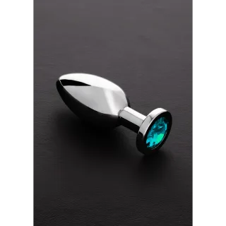 Analplug mit Schmuckstein Silber 10,4 cm