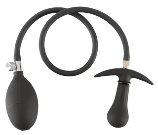 Pump-Analplug mit abnehmbarem Schlauch &amp; Metallkugel Inflatable Plug Schwarz