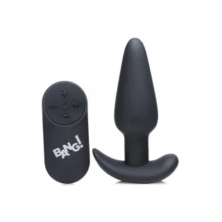 Analplug vibrierend Silikon mit Fernbedienung Schwarz 8,9 cm