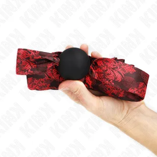 Fetisch-Toy KINK Knebel Scandal mit Brokatband zum Binden Schwarz 4,5 cm